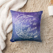 祖母、私はパーソナライズな月及び背部にUを愛します クッション (ブランケット)