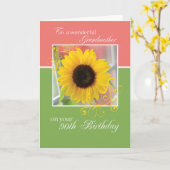祖母、90誕生日、Just a Note Sunflower カード (黄色い花)