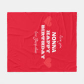 祖母NONNAハッピーバースデーカスタムかわいい フリースブランケット (正面(横))