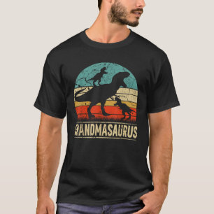祖母Tレックスグランドマサウルス2キッズファミリー Tシャツ