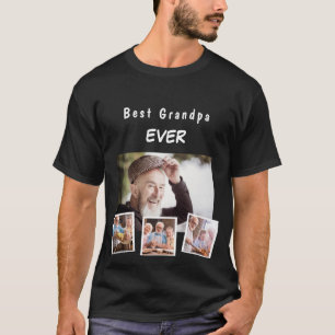 祖父おじいちゃん家族の写真コラージュ Tシャツ