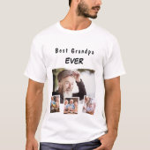 祖父おじいちゃん家族の写真コラージュ Tシャツ (正面)