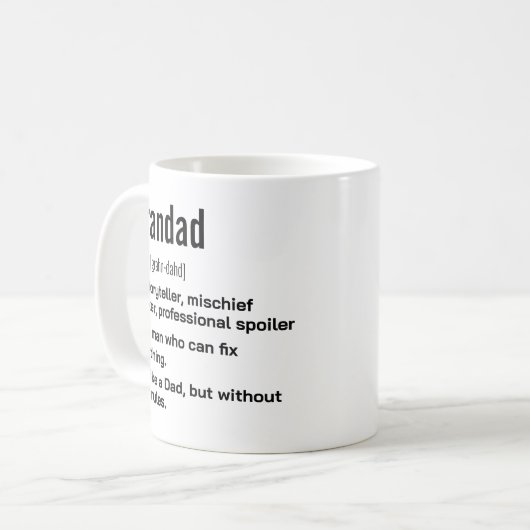 祖父おもしろい最高のの祖父の定義ギフト コーヒーマグカップ (正面左)