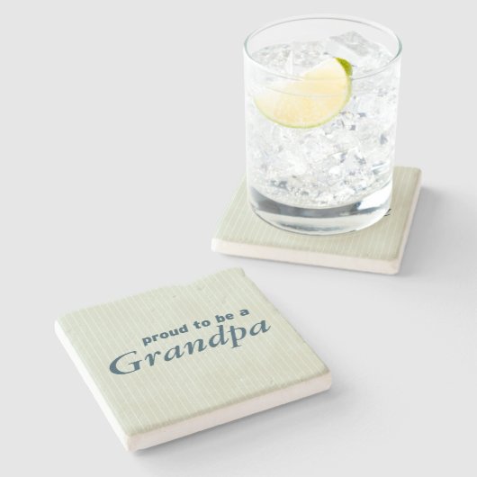 祖父があること誇りを持った! ストーンコースター (横)