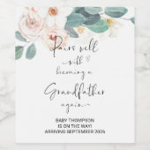 祖父が再び妊娠する発表パパ ワインラベル (シングルラベル)