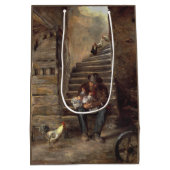 祖父が孫の世話をする ミディアムペーパーバッグ (裏面)