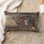 祖父が孫の世話をする ランバークッション (ブランケット)