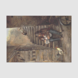 祖父が孫の世話をする 薄葉紙