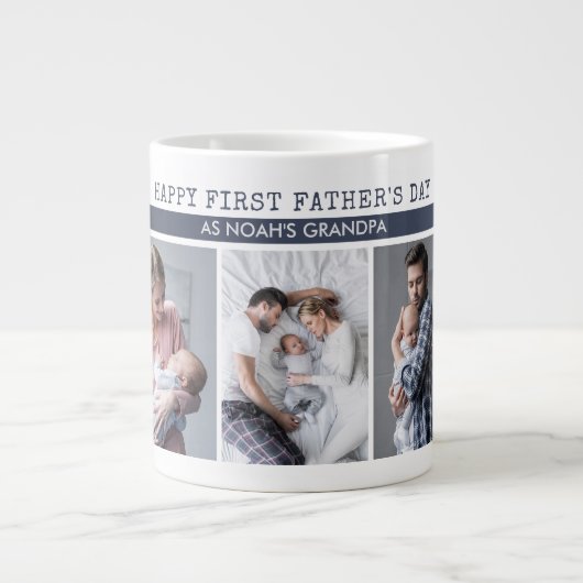 祖父としての父の日 – 5 Photo Collage ジャンボコーヒーマグカップ (正面)