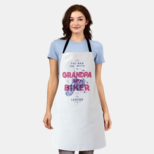 祖父とバイクもしくは自転車に乗る人は、伝説の神話の男の伝説 エプロン (着用した状態)