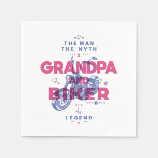 祖父とバイクもしくは自転車に乗る人は、伝説の神話の男の伝説 スタンダードカクテルナプキン