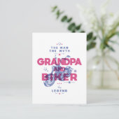 祖父とバイクもしくは自転車に乗る人は、伝説の神話の男の伝説 ポストカード (スタンド正面)