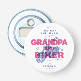 祖父とバイクもしくは自転車に乗る人は、伝説の神話の男の伝説 栓抜き