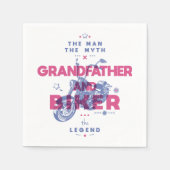 祖父とバイクもしくは自転車に乗る人は、伝説の神話の男を伝説 スタンダードカクテルナプキン (正面)