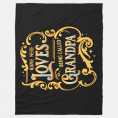 祖父と呼ばれることが大好きな名前を追加 フリースブランケット (正面)