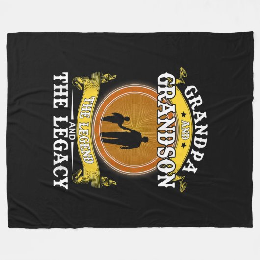 祖父と孫の伝説と遺産 フリースブランケット (正面(横))