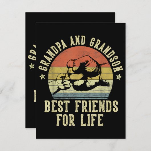 祖父と孫の最高の友達の生活おもしろいG エンクロージャーカード (正面/裏面)