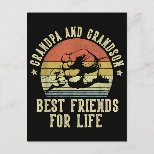 祖父と孫の最高の友達の生活おもしろいG エンクロージャーカード (裏面)