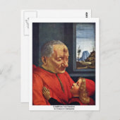 祖父と孫バイドメニコ・ギランダイオ ポストカード (正面/裏面)