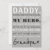 祖父のかわいい妊娠の発表へのお父さん 案内状 (正面)