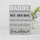 祖父のかわいい妊娠の発表へのお父さん 案内状 (スタンド正面)