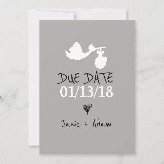 祖父のかわいい妊娠の発表へのお父さん 案内状 (裏面)