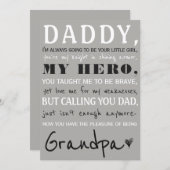 祖父のかわいい妊娠の発表へのお父さん 案内状 (正面/裏面)