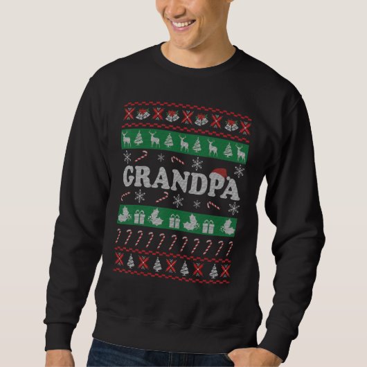 祖父のためのクリスマスSおじいちゃんセーター スウェットシャツ (正面)