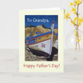 祖父のための父の日のカード – 魚釣りボート カード (黄色い花)