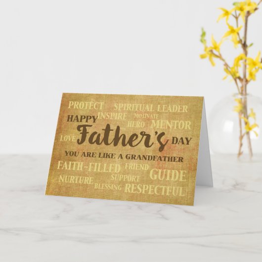 祖父のように宗教的な父の日の資質 カード (黄色い花)