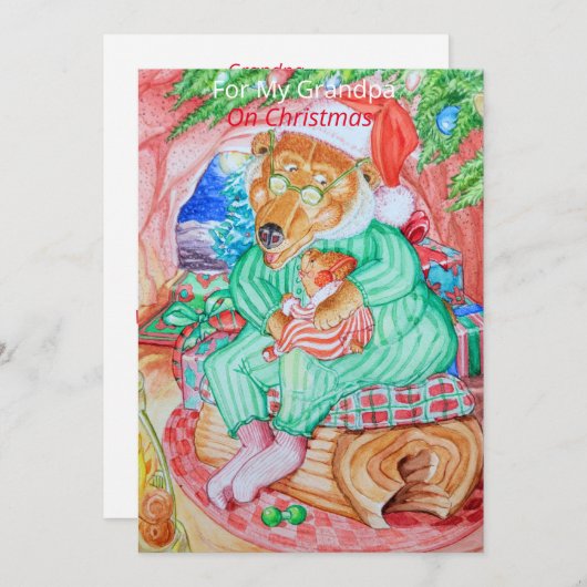 祖父のクリスマスグリーティングカード シーズンカード (正面/裏面)