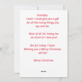 祖父のクリスマスグリーティングカード シーズンカード (裏面)