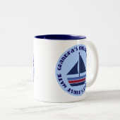 祖父の一等航海士の航行のヨットのギフト ツートーンマグカップ (正面右)
