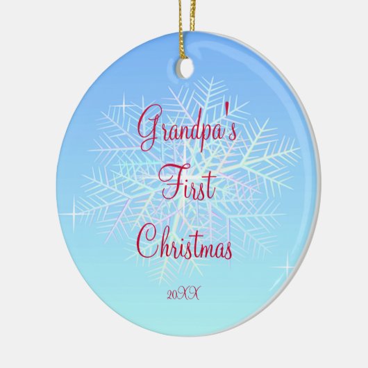 祖父の初めてのクリスマスの雪片のオーナメント セラミックオーナメント (左)