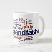 祖父の単語の雲 ジャンボコーヒーマグカップ (正面右)