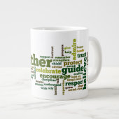 祖父の単語の雲 ジャンボコーヒーマグカップ (正面右)