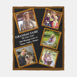 祖父の名前の追加文字写真のおじいちゃんの フリースブランケット
