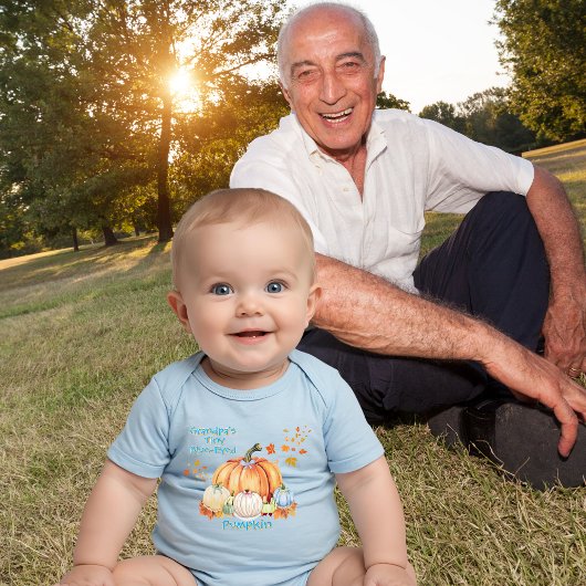 祖父の小さな青い目のトマト 水彩画 青 ベビーボディスーツ