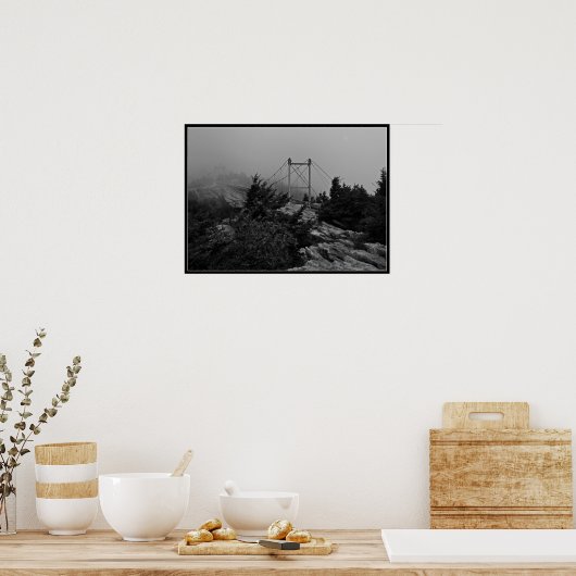 祖父の山のポスターに霧の多い橋 ポスター (キッチン)