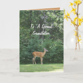 祖父の幸せな父の日を望んでいるシカ カード (黄色い花)