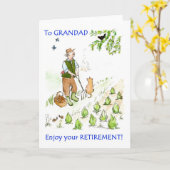 祖父の引退挨拶カード カード (黄色い花)