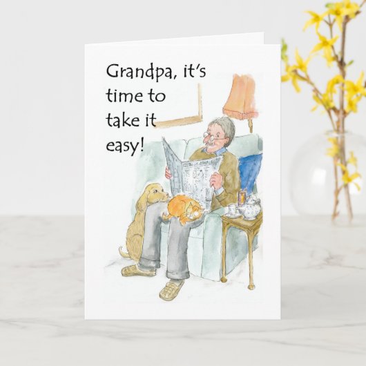 祖父の引退証 カード (黄色い花)