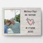 祖父の日のパーソナライズされた贈り物最高のおじいちゃん フォトプラーク (正面)