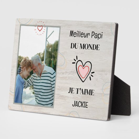 祖父の日のパーソナライズされた贈り物最高のおじいちゃん フォトプラーク (側面)