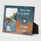 祖父の日のパーソナライズされた贈り物最高のおじいちゃん フォトプラーク (側面)