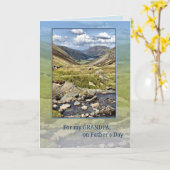祖父の日、山の風景 カード (黄色い花)