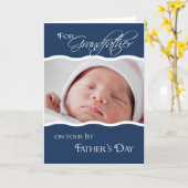 祖父の最初の父の日 – 写真カード カード (黄色い花)