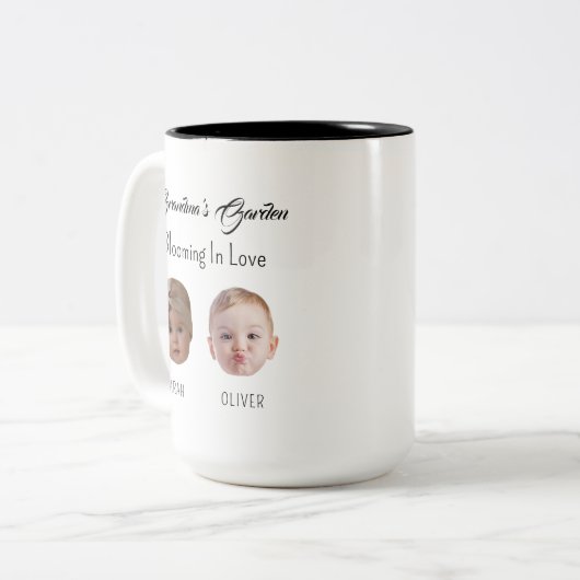 祖父の祖母のためのトウベビー顔ギフト ツートーンマグカップ (正面左)