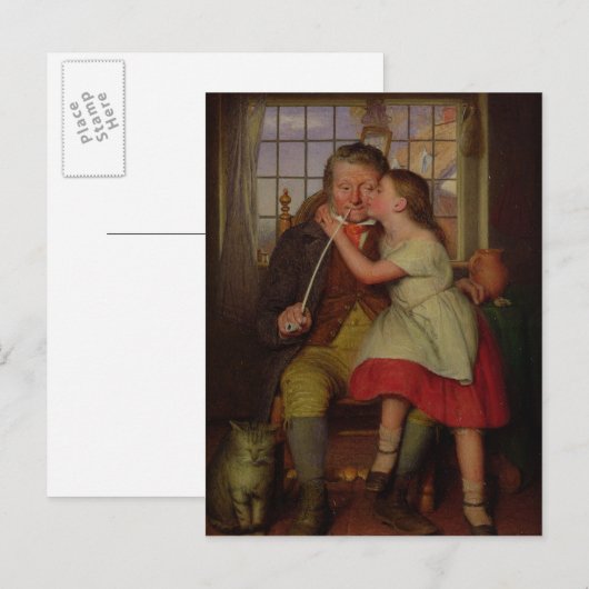 祖父の膝上 ポストカード (正面/裏面)