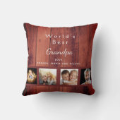 祖父の茶色の木の写真農家 クッション (裏面)